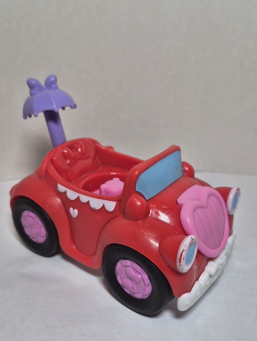 Fisher-Price Little People Minnie Mouse Red Car Toy Disney Spinning Umbrella